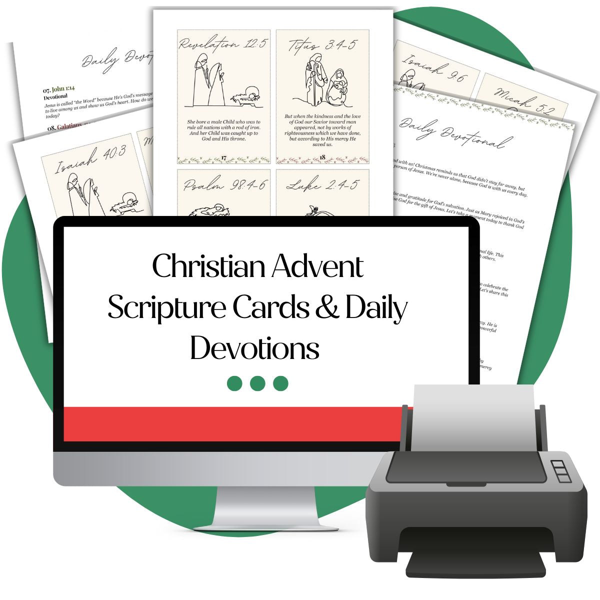 Christian Advent Scripture Cards & Daily Devotions
