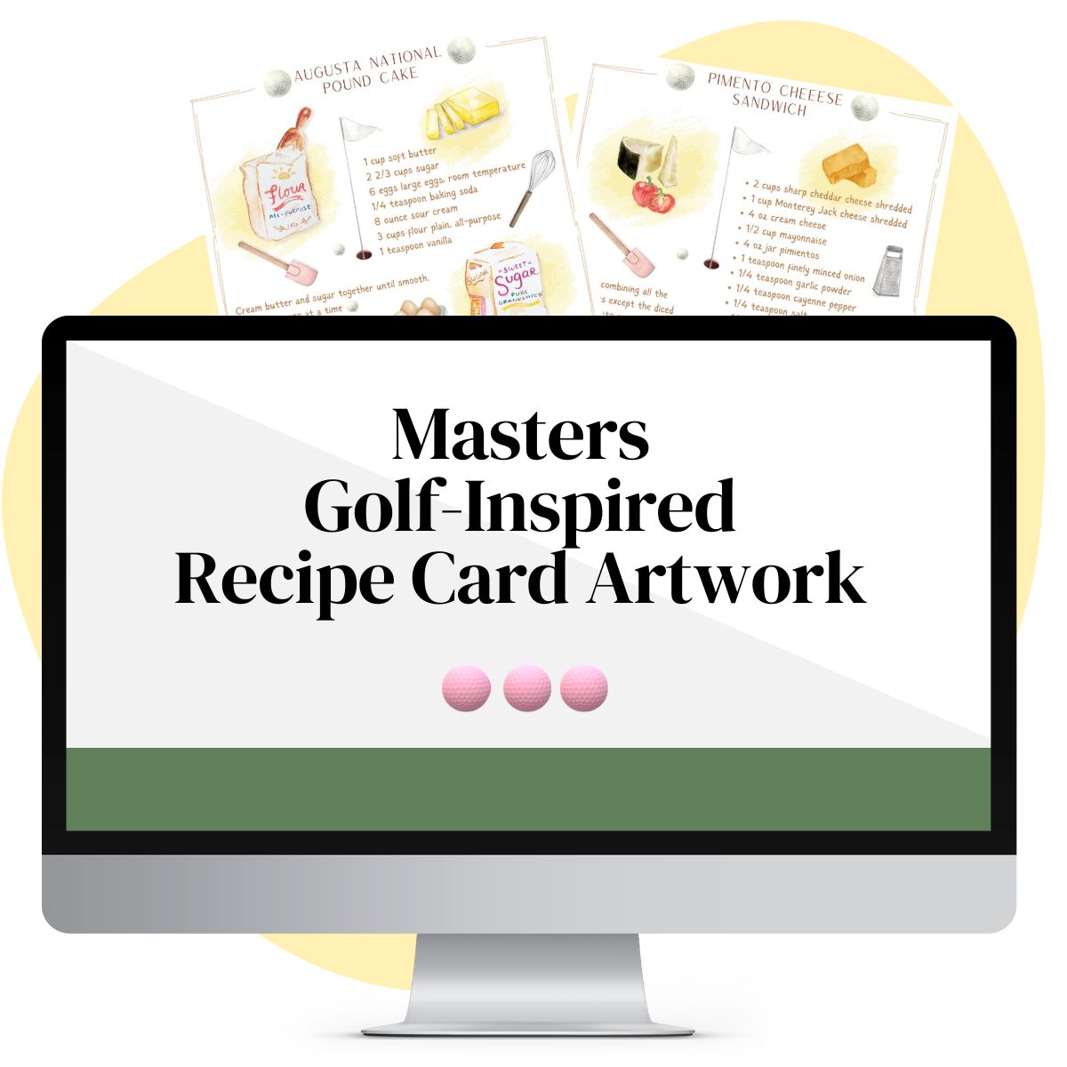 Masters Golf-Inspired Recipe Card Art Prints