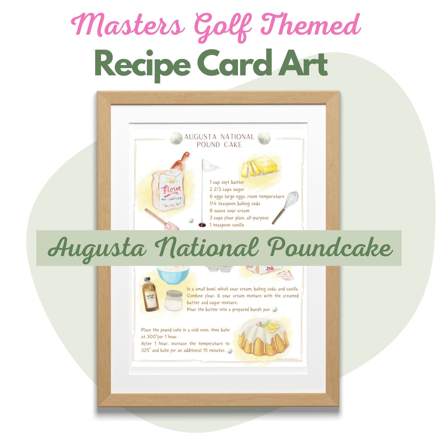 Masters Golf-Inspired Recipe Card Art Prints