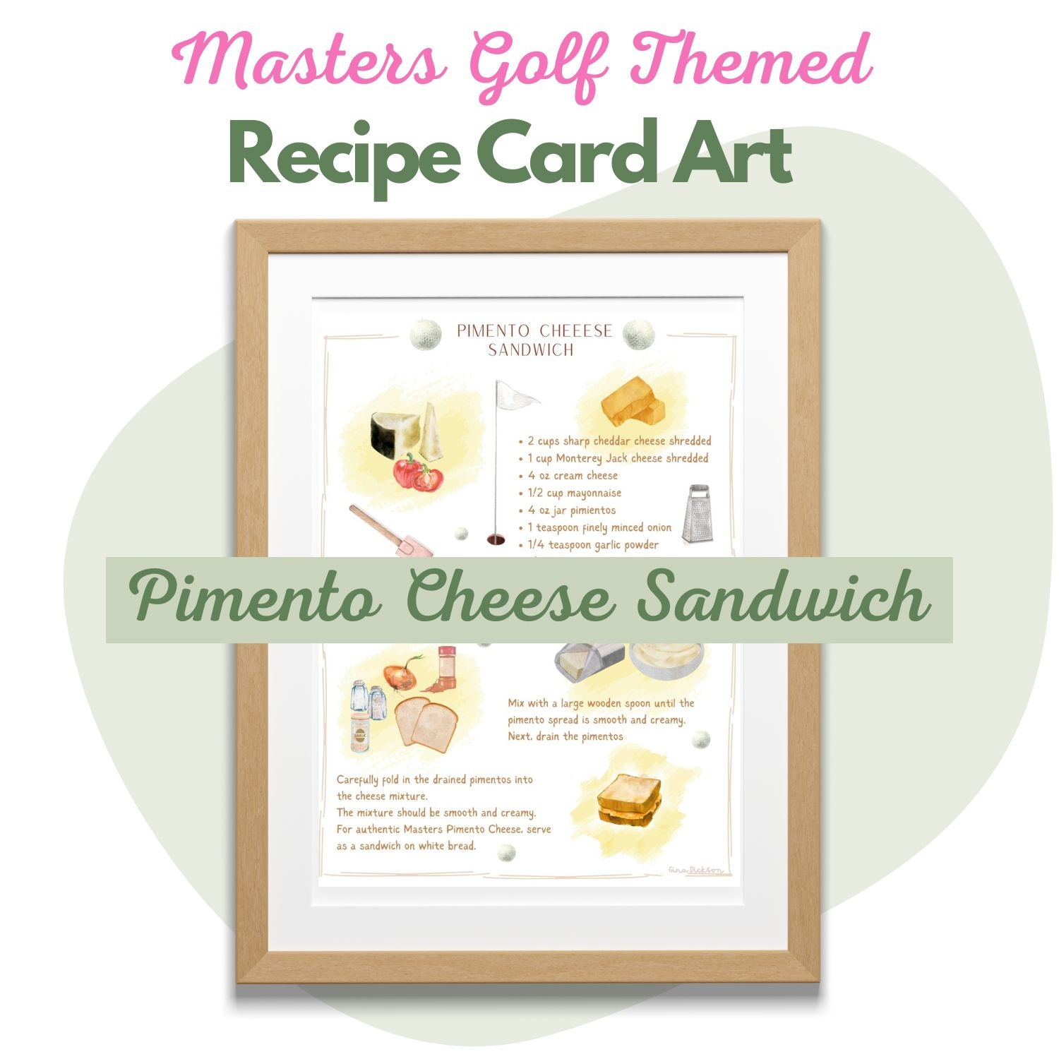 Masters Golf-Inspired Recipe Card Art Prints