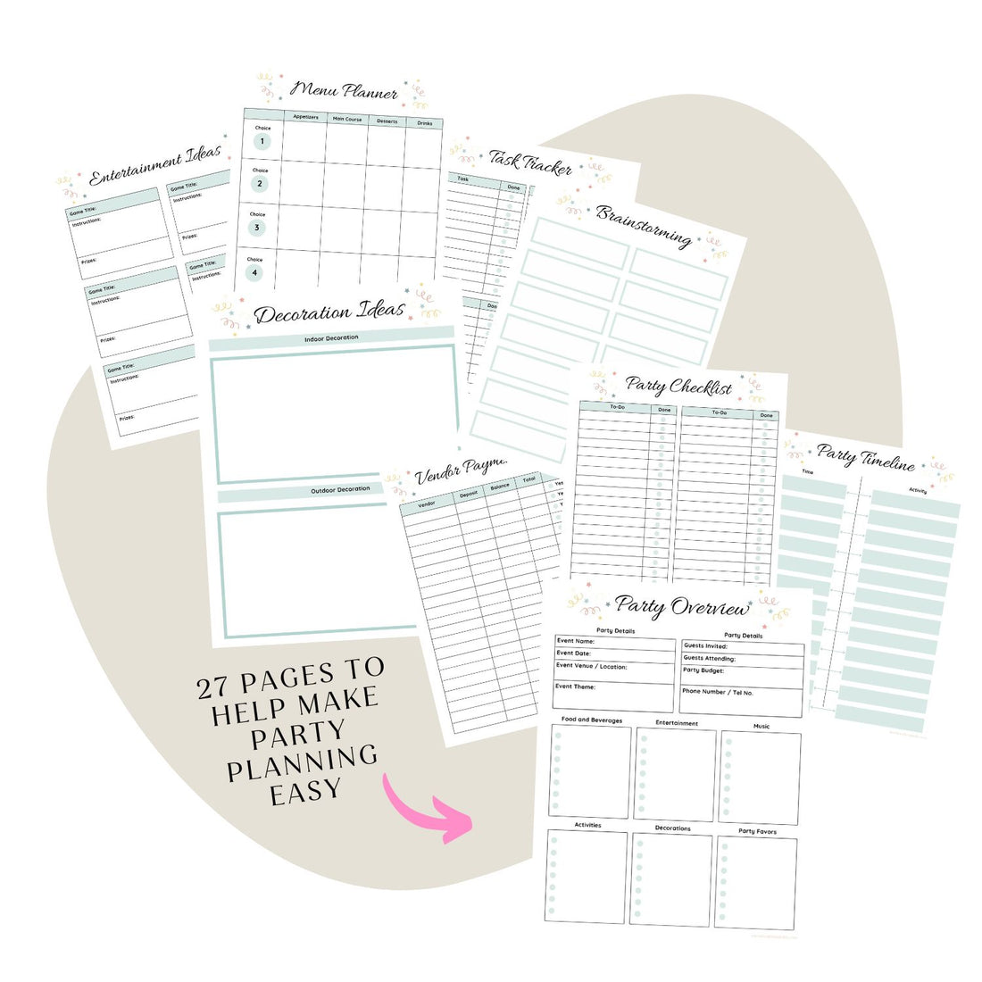 Party Planner Confetti Theme