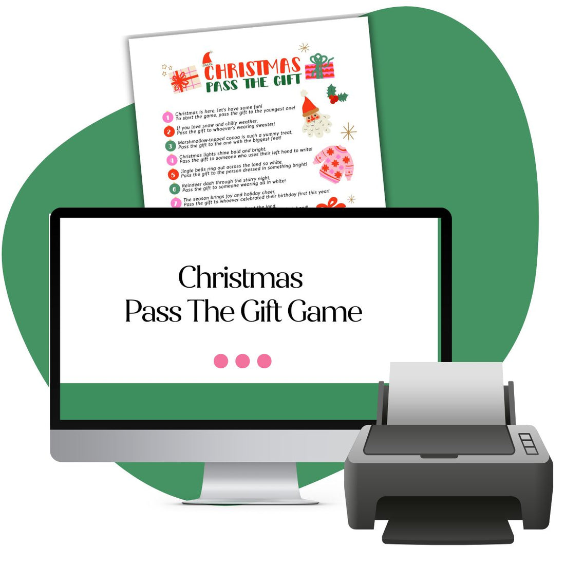 Christmas Pass the Gift Game Printable