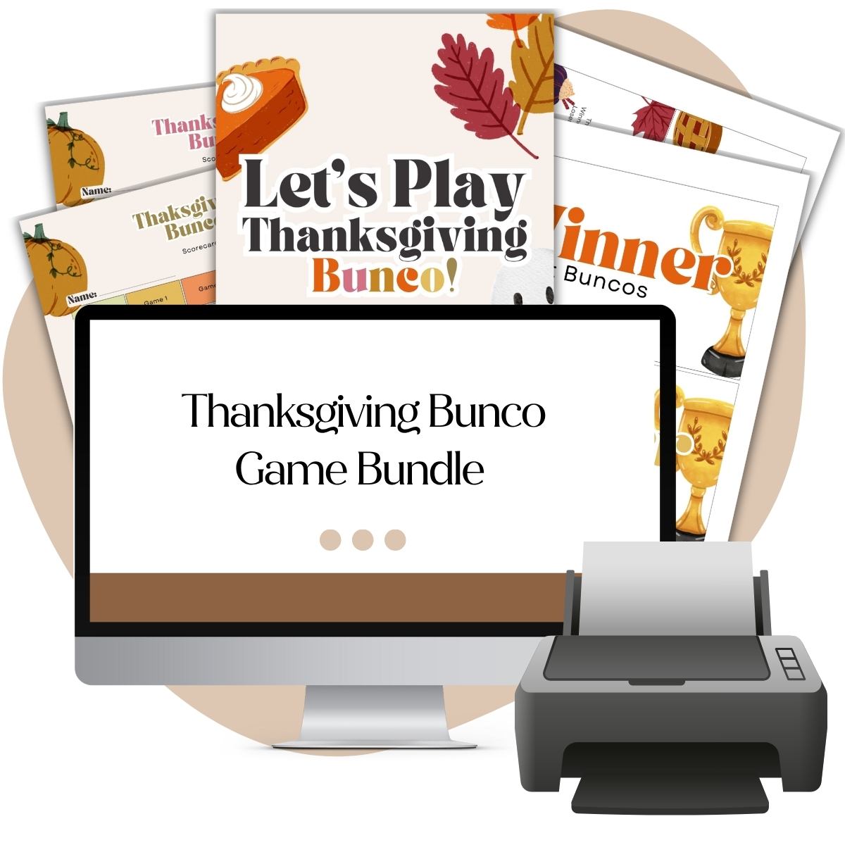 Thanksgiving Bunco Game Bundle