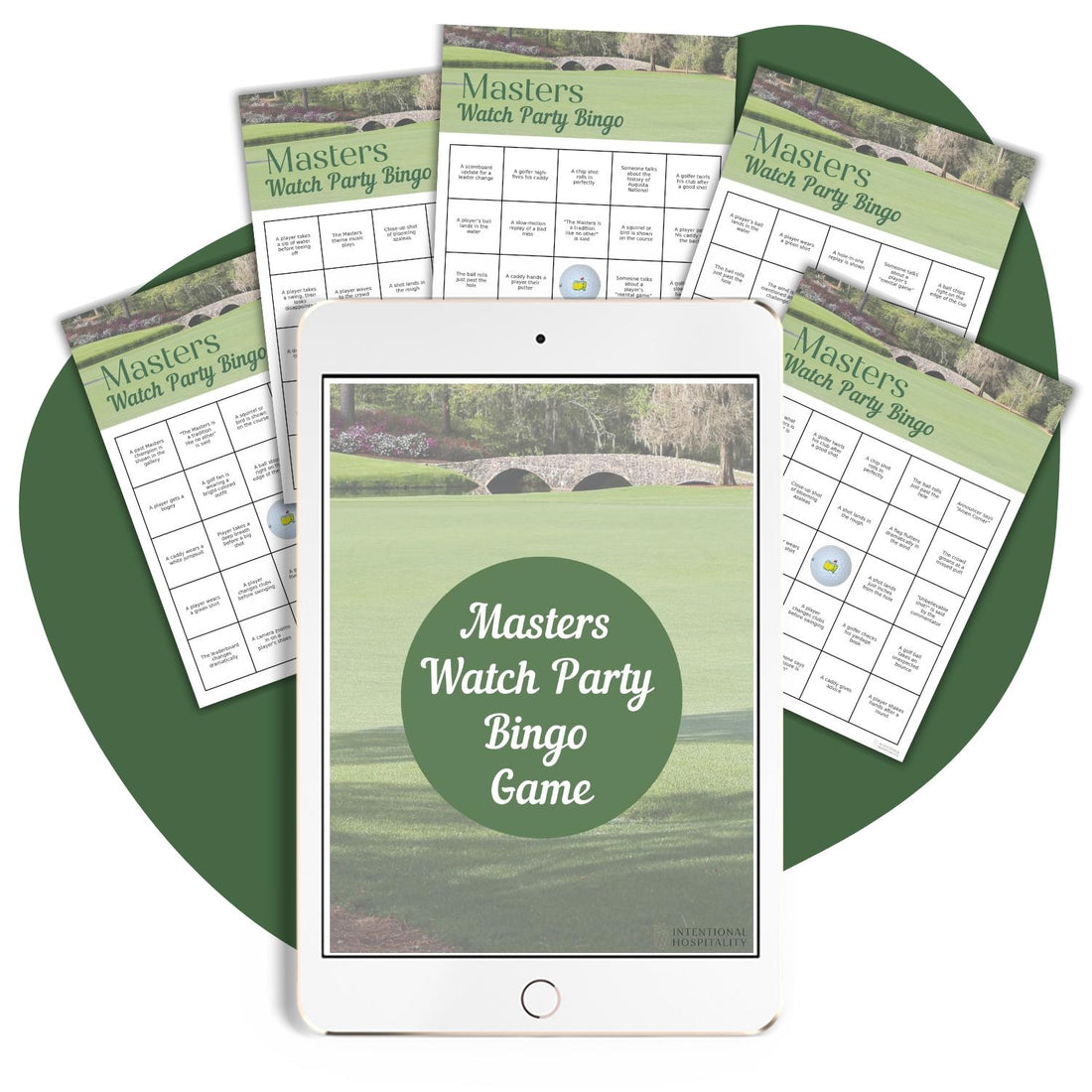 Masters Watch Party Bingo Game