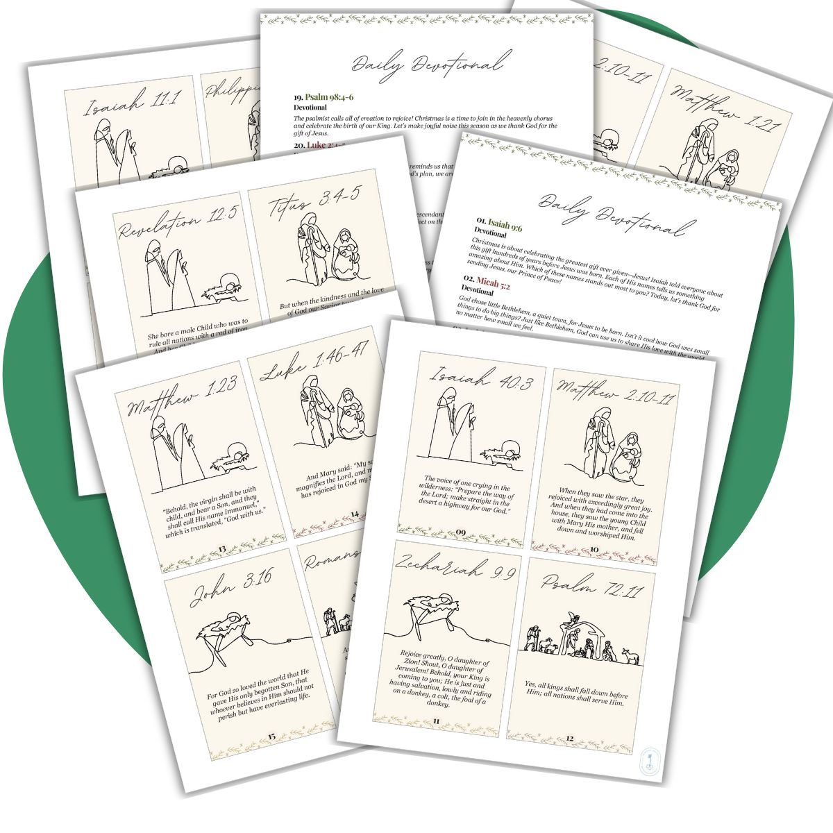 Christian Advent Scripture Cards &amp; Daily Devotions