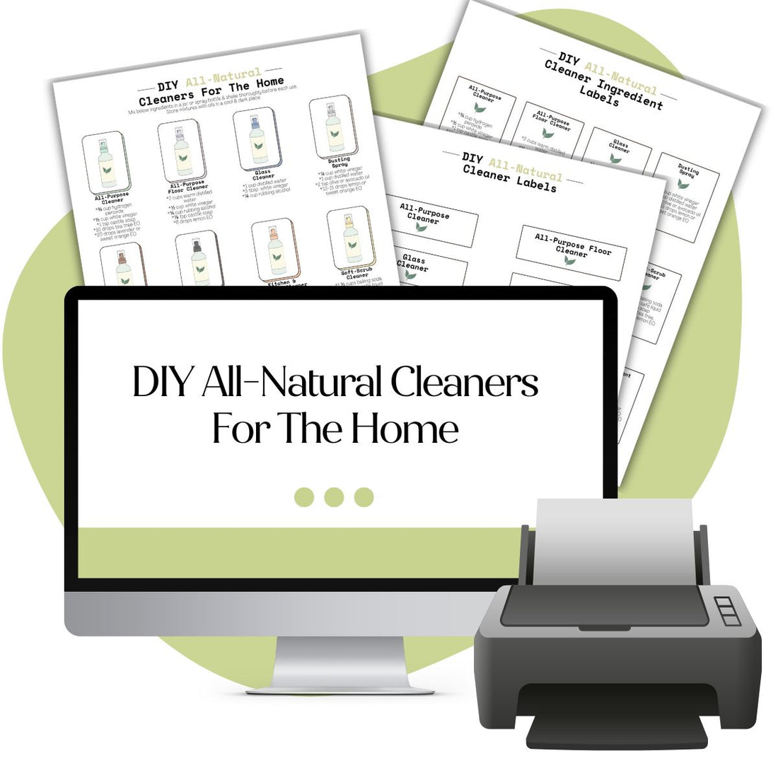 DIY All-Natural Cleaner Recipe &amp; Label Bundle