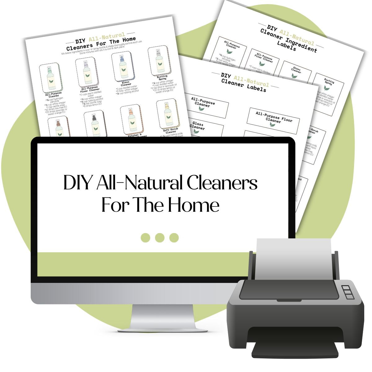 DIY All-Natural Cleaner Recipe &amp; Label Bundle