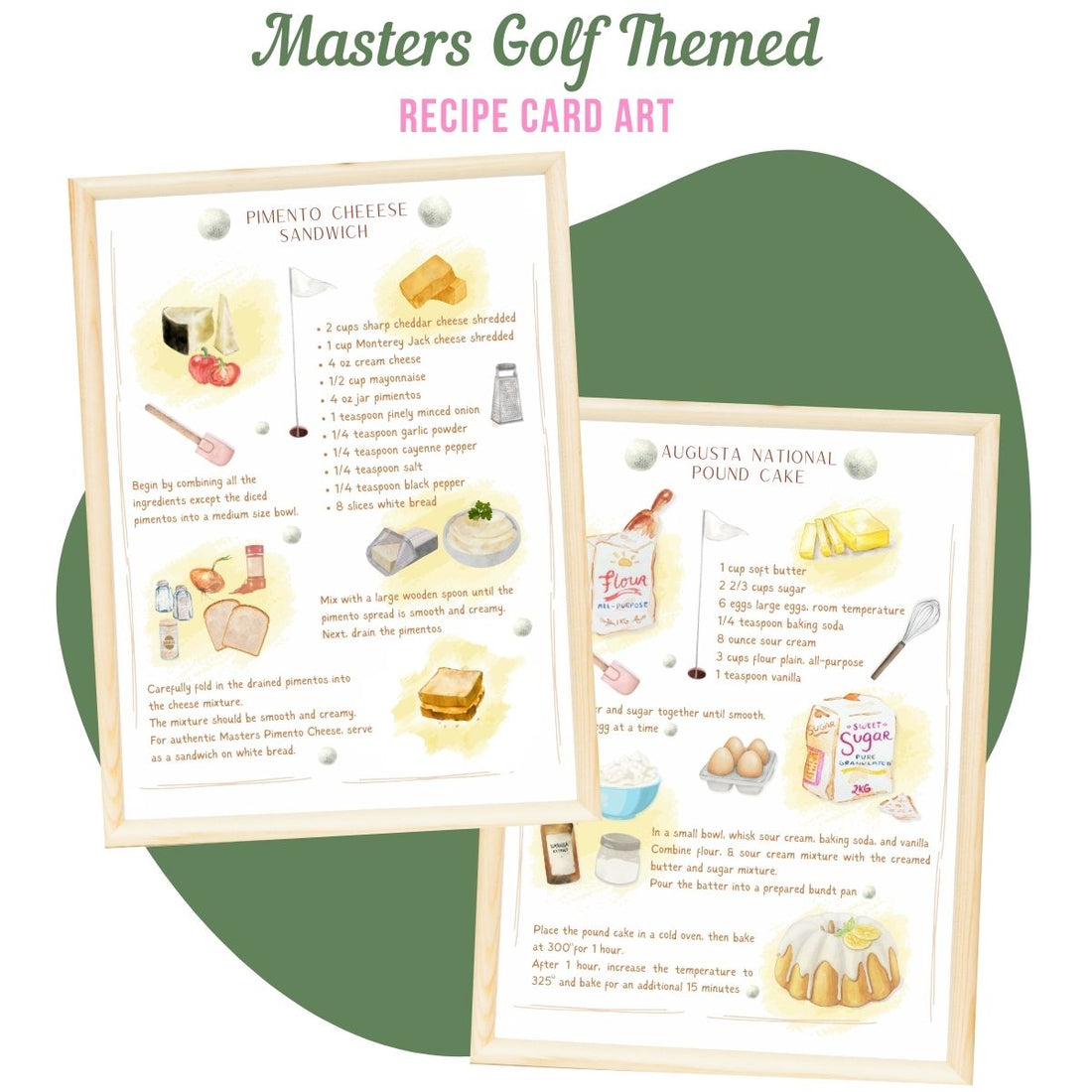 Masters Golf-Inspired Recipe Card Art Prints