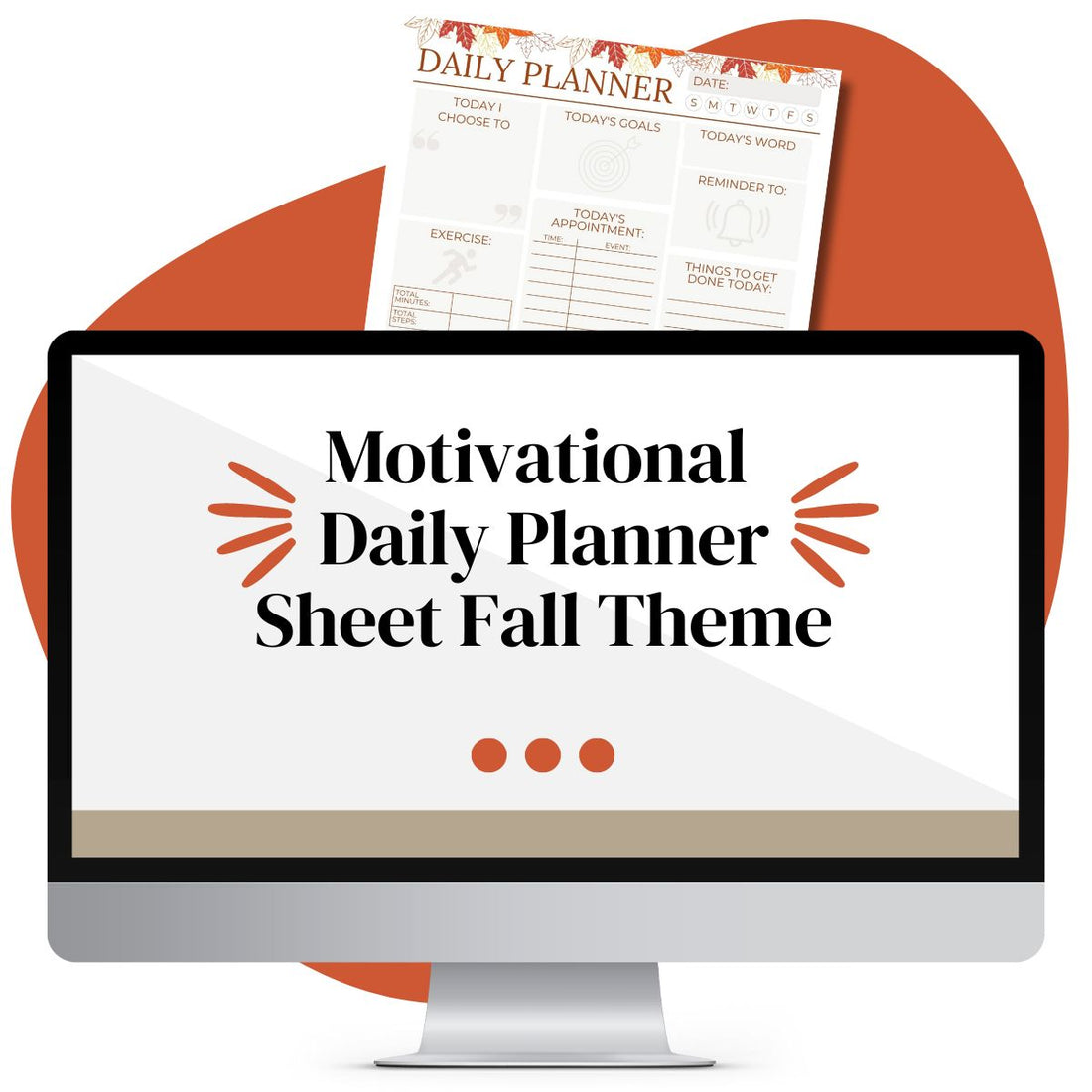 Motivational Daily Planner Sheet Fall Theme