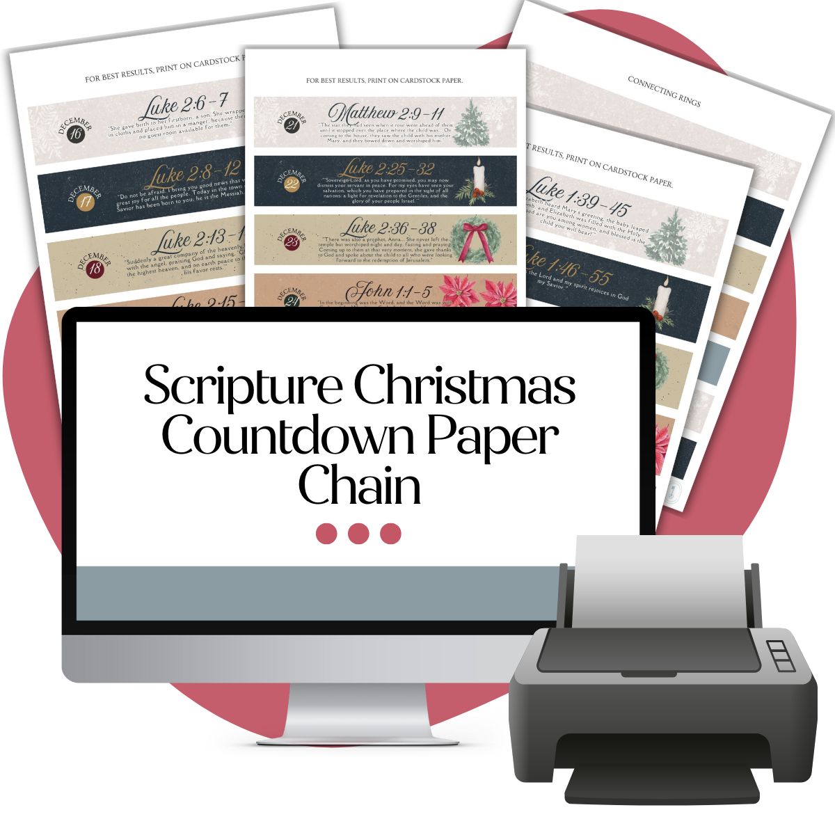 Scripture Christmas Countdown Paper Chain