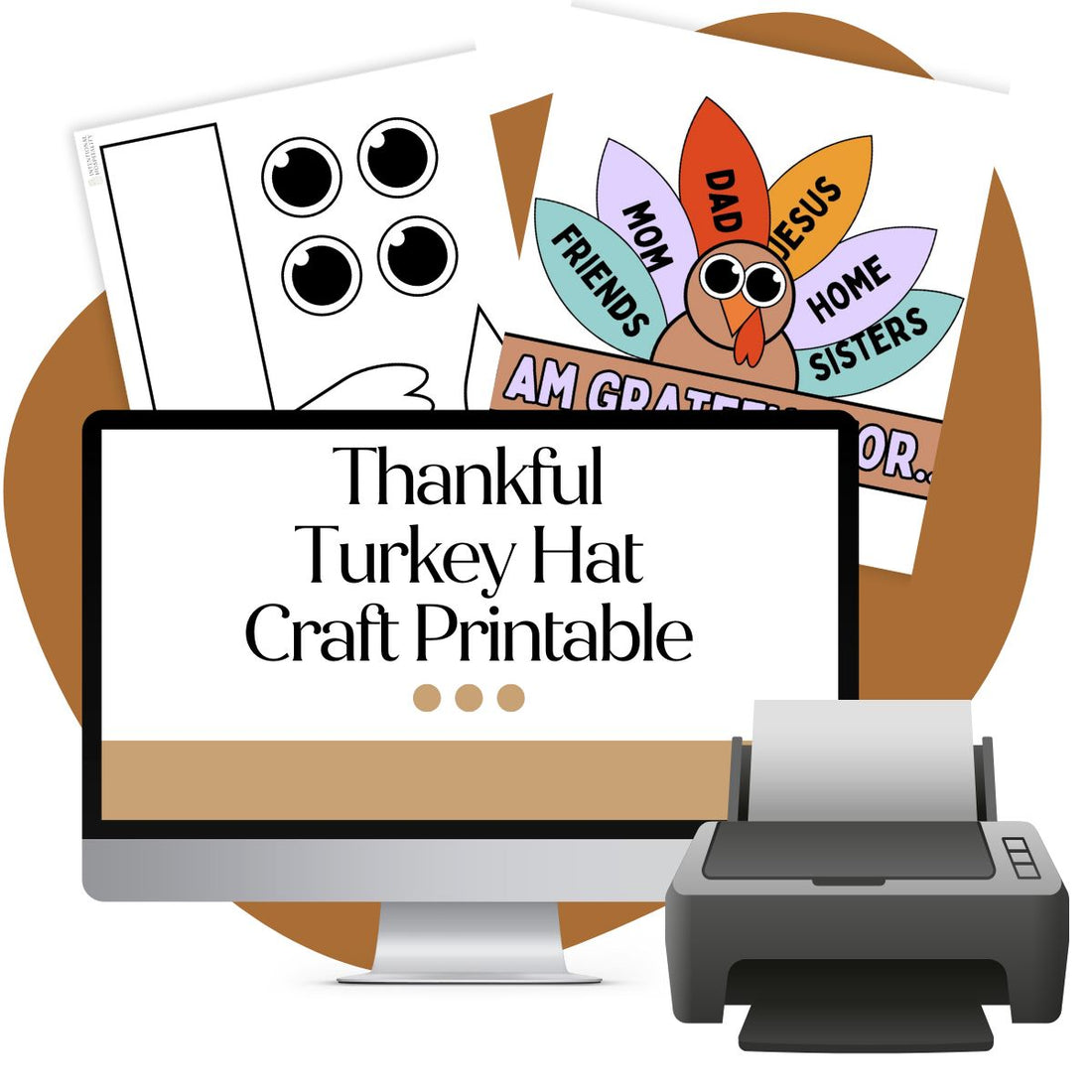 Thankful Turkey Hat Craft Printable