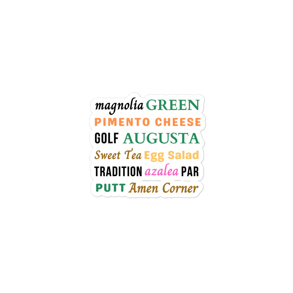 Augusta Masters Themed Bubble Sticker