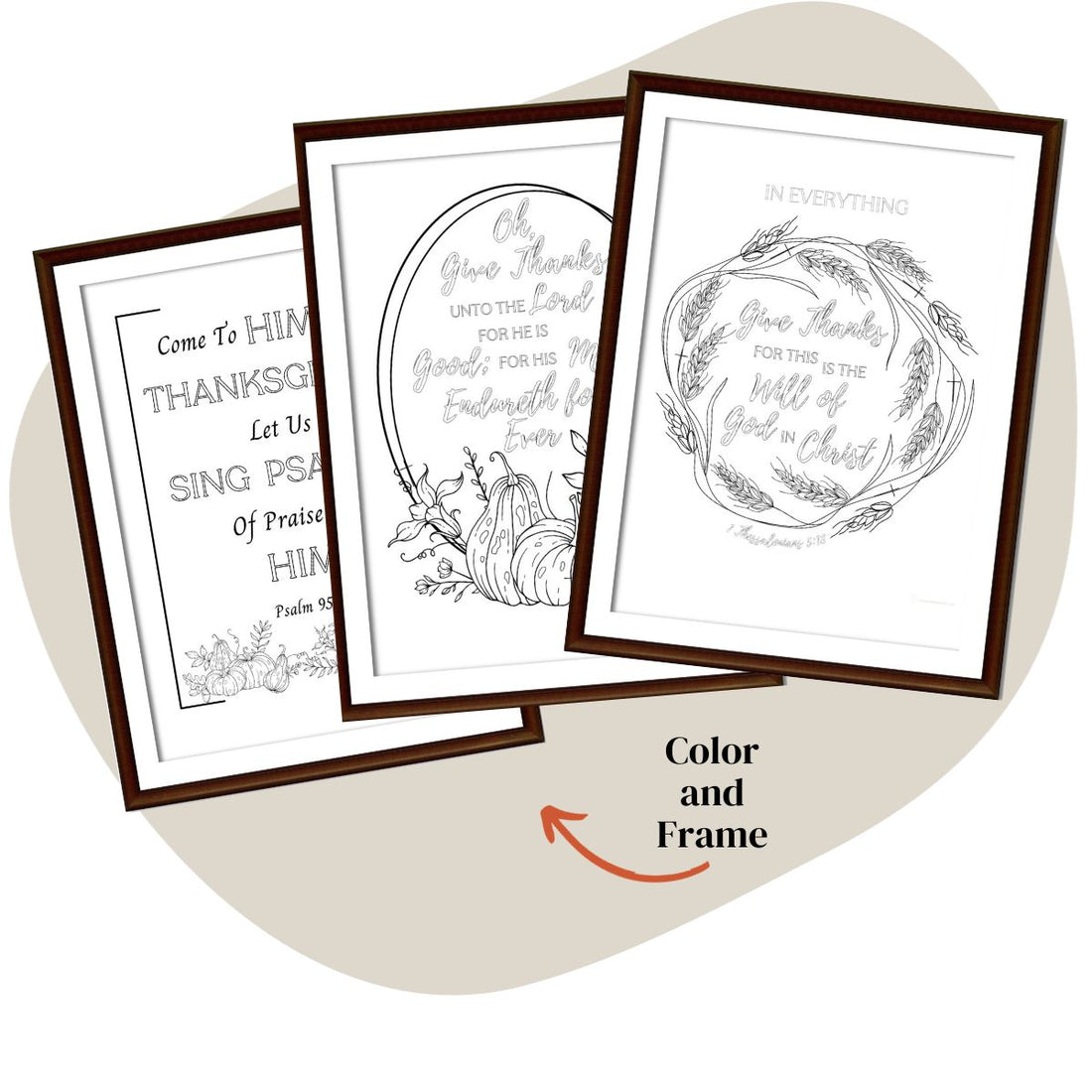 Thanksgiving Adult Coloring Sheets (Scripture Quotes)